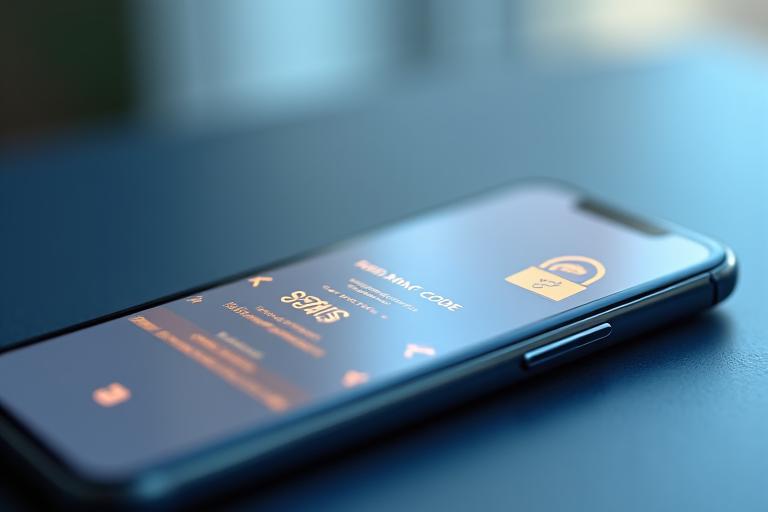A smartphone showing an SMS verification code and an illustration of a secure email icon, representing backup authentication methods.