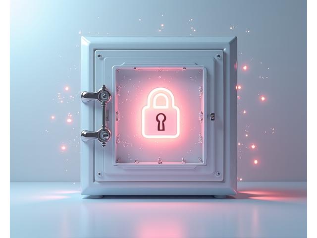 Illustration of a digital vault with a padlock, representing AegisKey's zero-knowledge architecture and data protection.